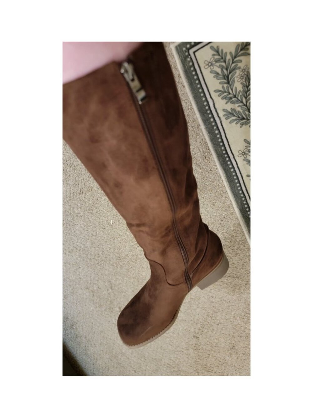 Chocolate Brown Suede Knee High Riding Boots Size 9.5 Like New - Picture 6 of 7